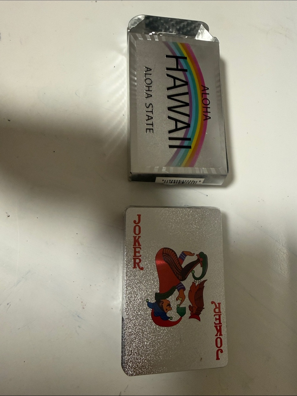 Silver Hawaii Playing Cards - Joker Design